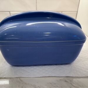 Vintage - Hall WestingHouse Blue Ceramic Bread Box/Loaf Pan Mid Century Modern